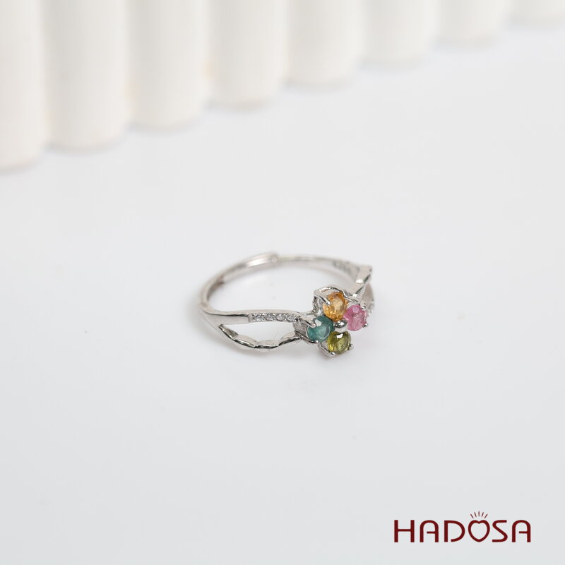 Nhẫn nữ đá Tourmaline 3mm bạc 925