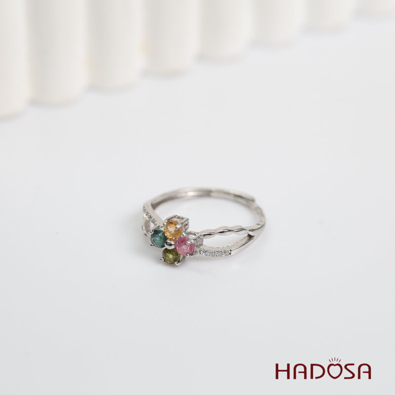 Nhẫn nữ đá Tourmaline 3mm bạc 925