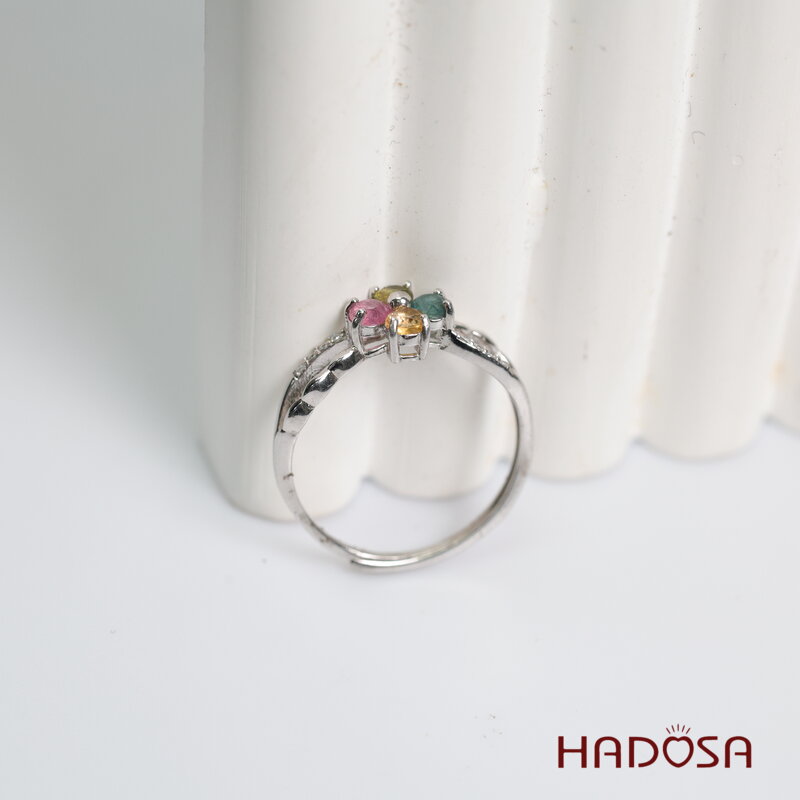 Nhẫn nữ đá Tourmaline 3mm bạc 925
