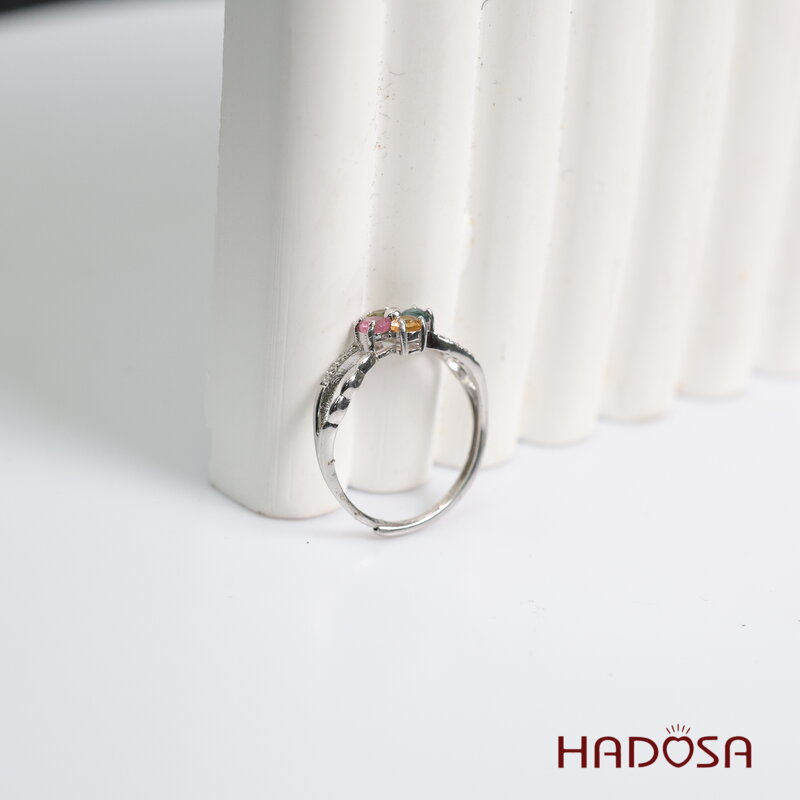 Nhẫn nữ đá Tourmaline 3mm bạc 925