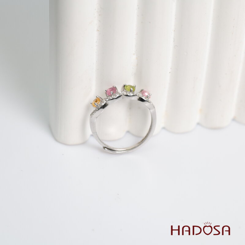Nhẫn nữ đá Tourmaline 3mm bạc 925