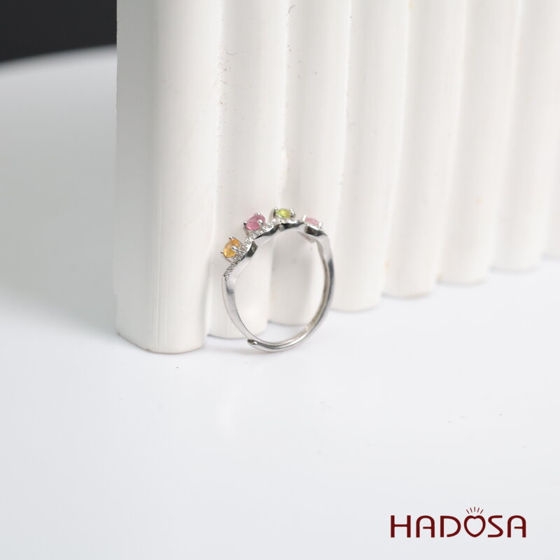 Nhẫn nữ đá Tourmaline 3mm bạc 925