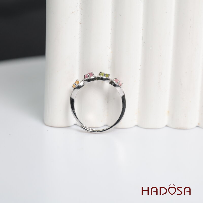 Nhẫn nữ đá Tourmaline 3mm bạc 925