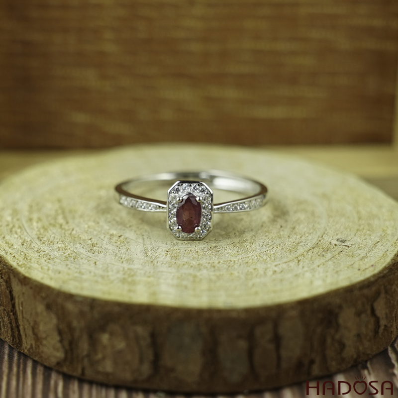 Nhẫn Ruby (gf) 3*5mm bạc 925