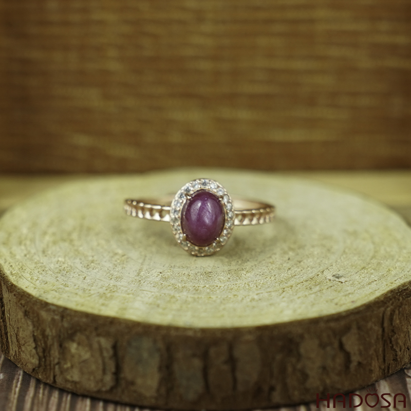 Nhẫn Ruby Nam Phi 5*6mm bạc 925