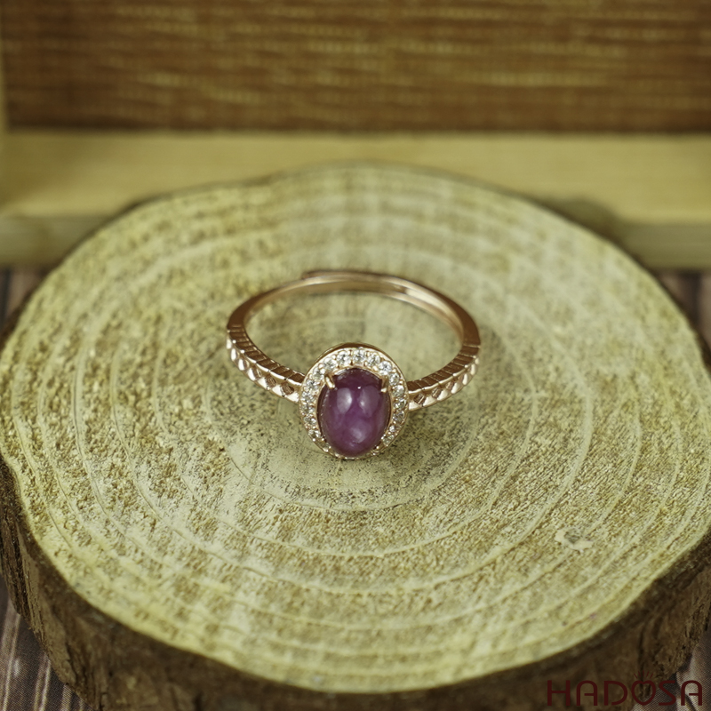 Nhẫn Ruby Nam Phi 5*6mm bạc 925
