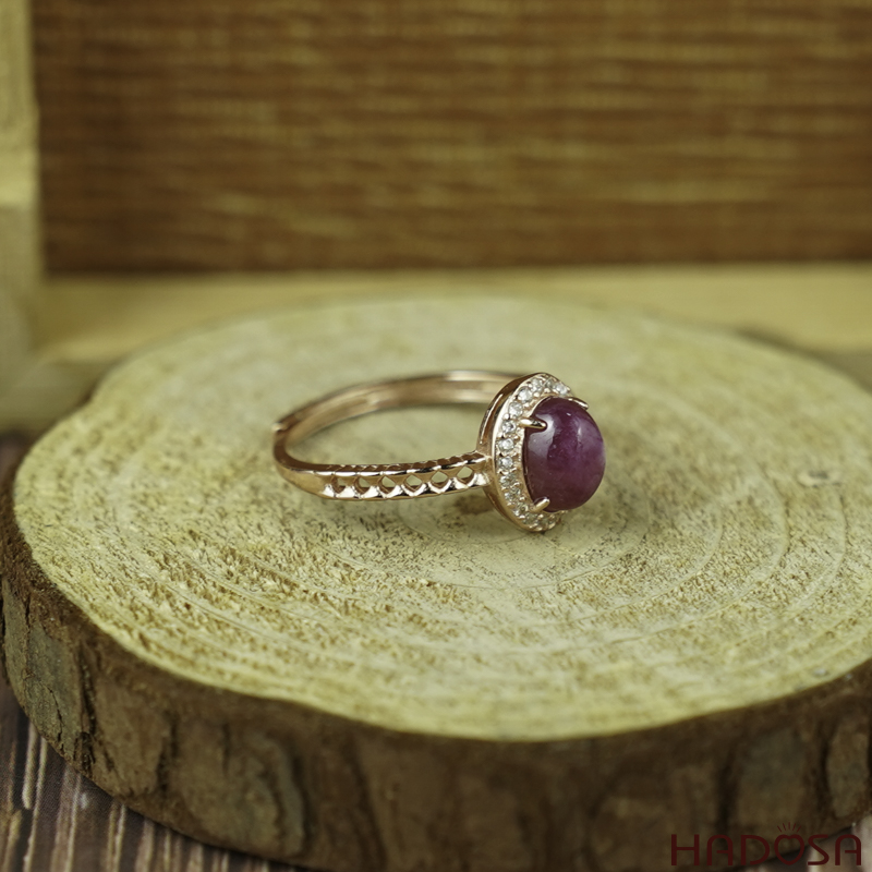 Nhẫn Ruby Nam Phi 5*6mm bạc 925
