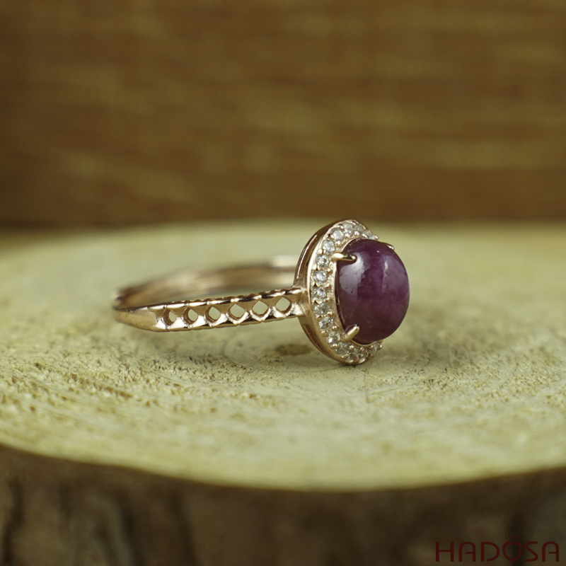 Nhẫn Ruby Nam Phi 5*6mm bạc 925