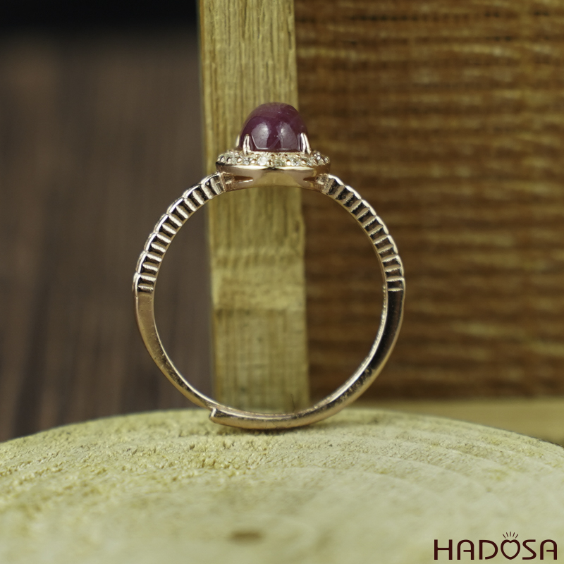Nhẫn Ruby Nam Phi 5*6mm bạc 925