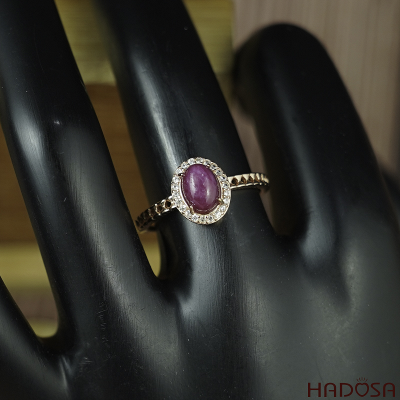 Nhẫn Ruby Nam Phi 5*6mm bạc 925