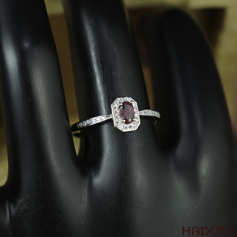 Nhẫn Ruby (gf) 3*5mm bạc 925