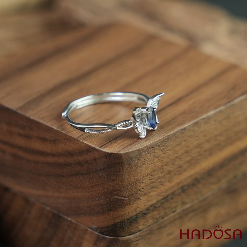 Nhẫn sapphire 3*5mm bạc 925