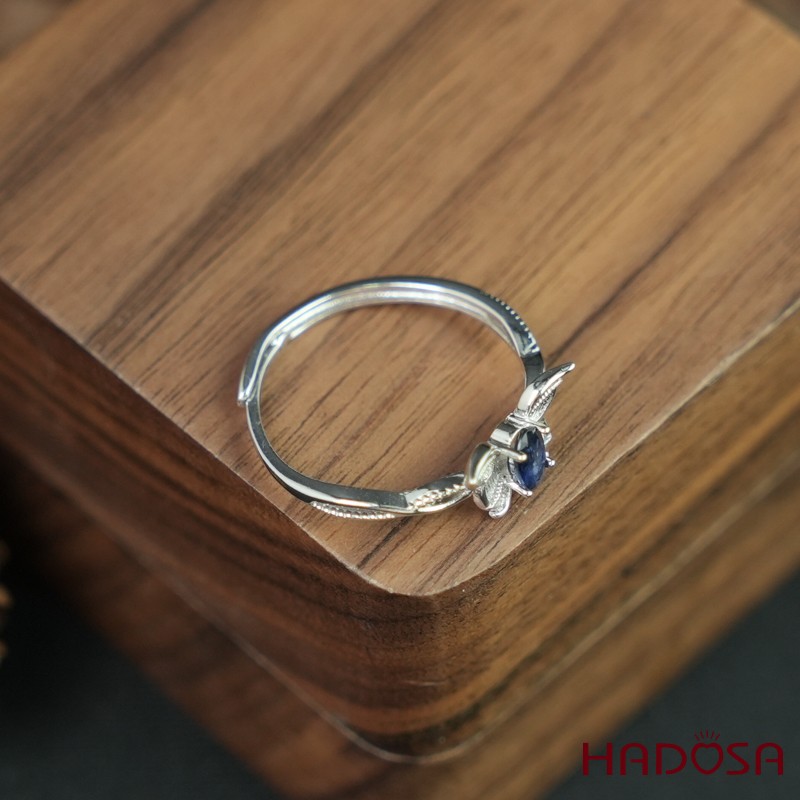 Nhẫn sapphire 3*5mm bạc 925