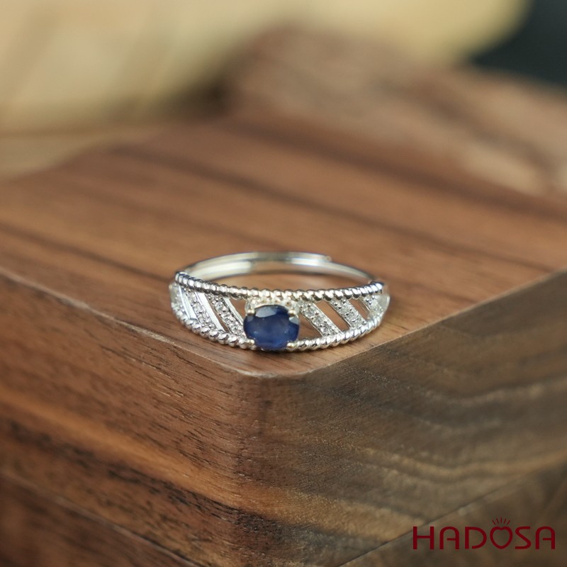 Nhẫn sapphire 4*5mm bạc 925