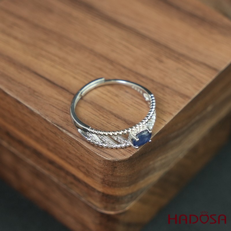 Nhẫn sapphire 4*5mm bạc 925