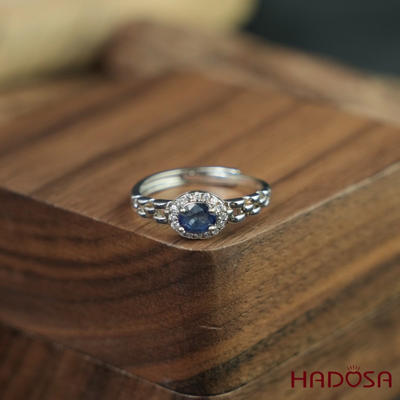 Nhẫn Sapphire 4*6mm bạc 925