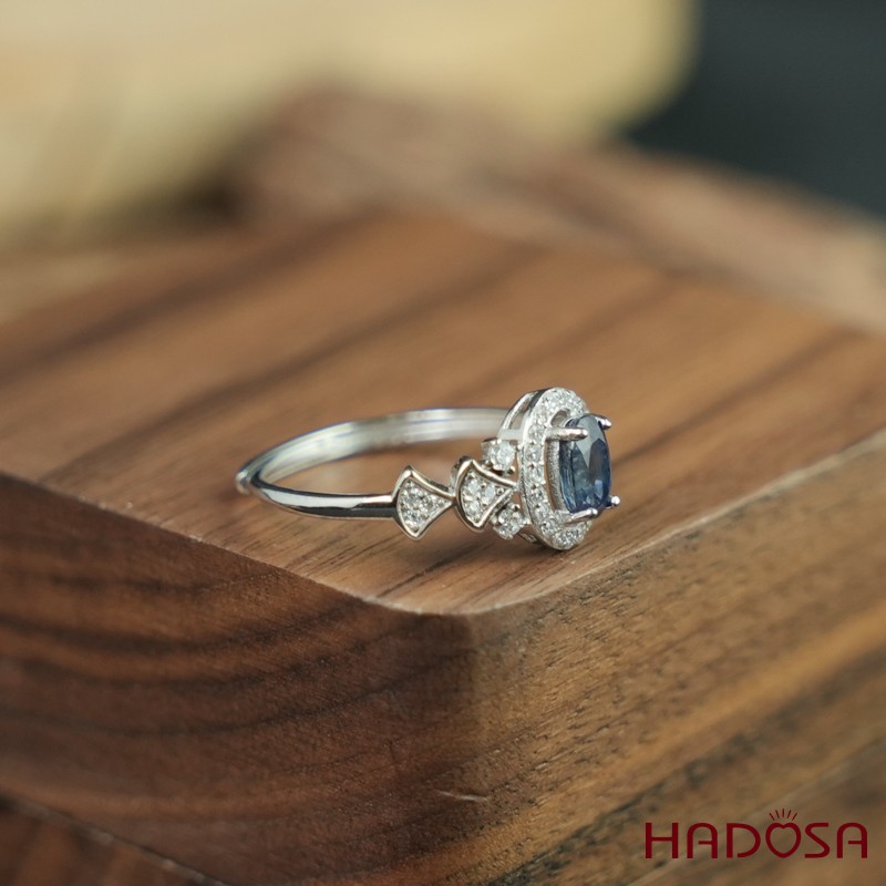 Nhẫn sapphire 4*6mm bạc 925