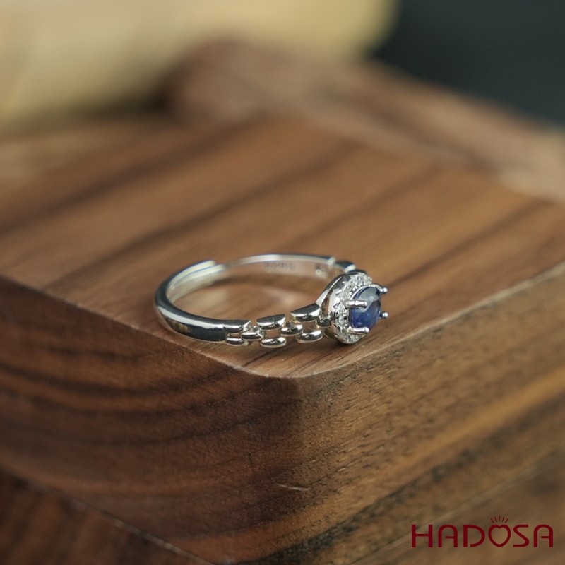 Nhẫn Sapphire 4*6mm bạc 925