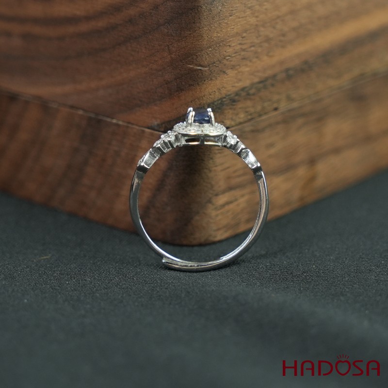Nhẫn sapphire 4*6mm bạc 925