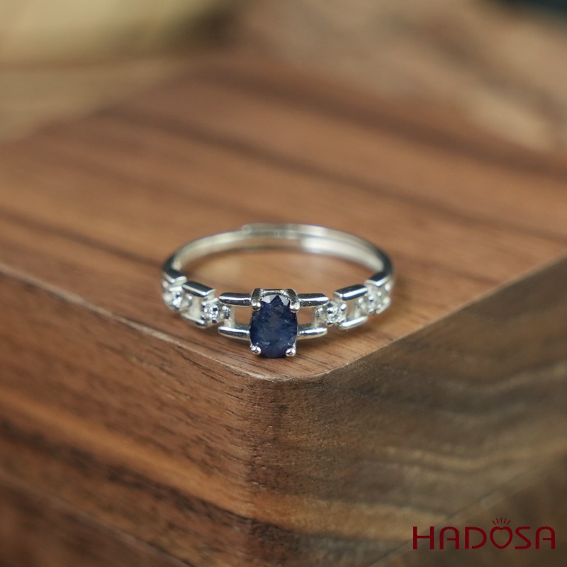 Nhẫn Sapphire 5*6mm bạc 925