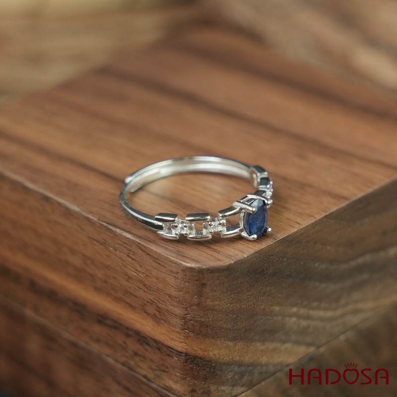 Nhẫn Sapphire 5*6mm bạc 925