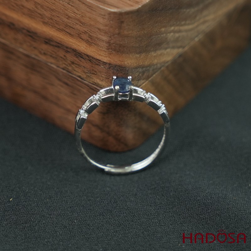 Nhẫn Sapphire 5*6mm bạc 925