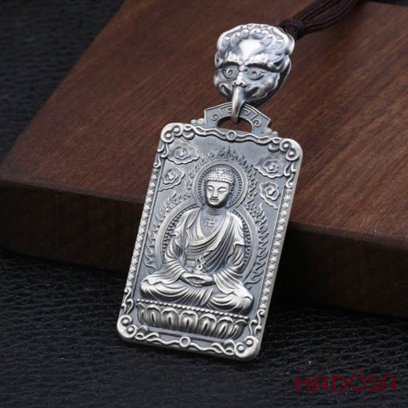 Mặt dây chuyền bạc Thái Phật bản mệnh Như Lai Đại Nhật (Mùi, Thân)