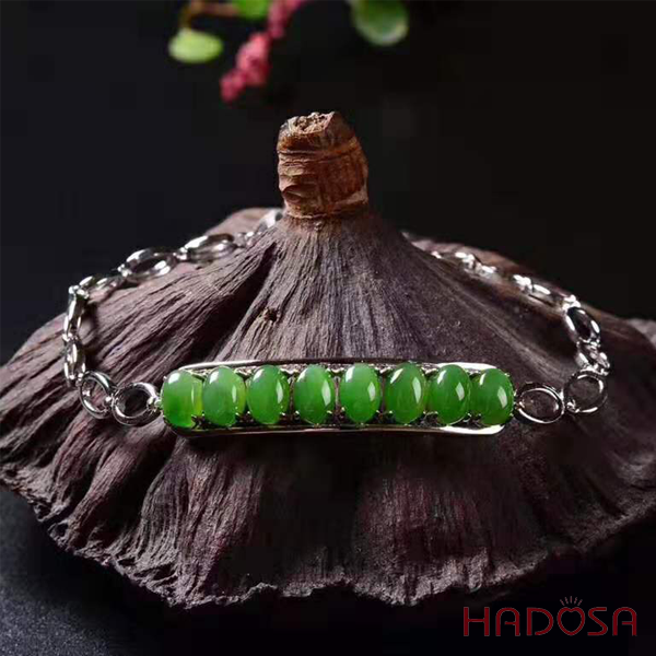 Lắc tay Ngọc Bích Canada (5*7mm) Bạc 925