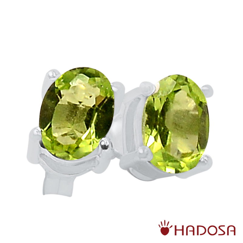 Hoa tai đá Peridot cao cấp bạc 925