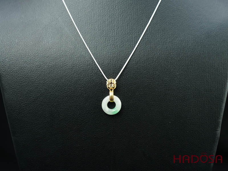 Mặt dây chuyền đồng điếu Ngọc Cẩm Thạch 13mm