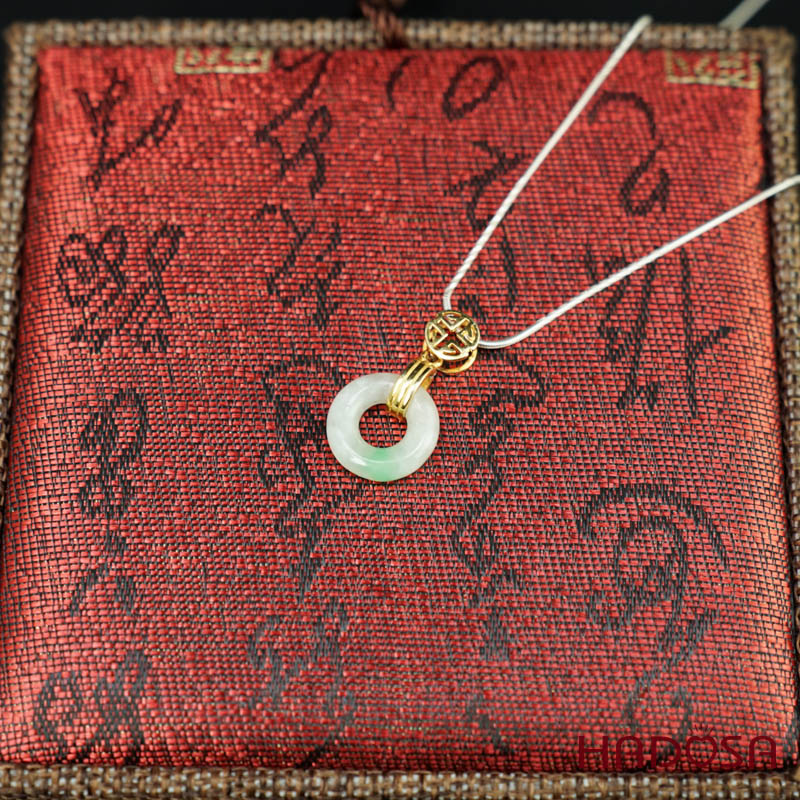 Mặt dây chuyền đồng điếu Ngọc Cẩm Thạch 13mm