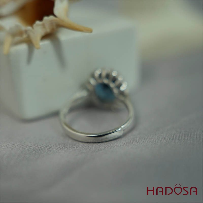 Nhẫn Topaz London 8*10mm bạc 925