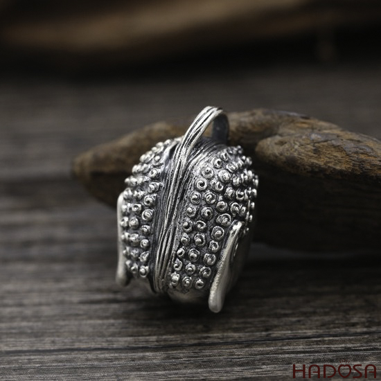 Mặt dây chuyền bạc nửa Phật nửa Quỷ bạc Thái