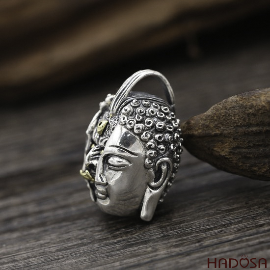 Mặt dây chuyền bạc nửa Phật nửa Quỷ bạc Thái