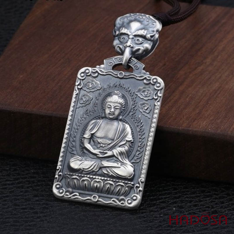 Mặt dây chuyền bạc Thái Phật bản mệnh Adida (Tuất, Hợi)