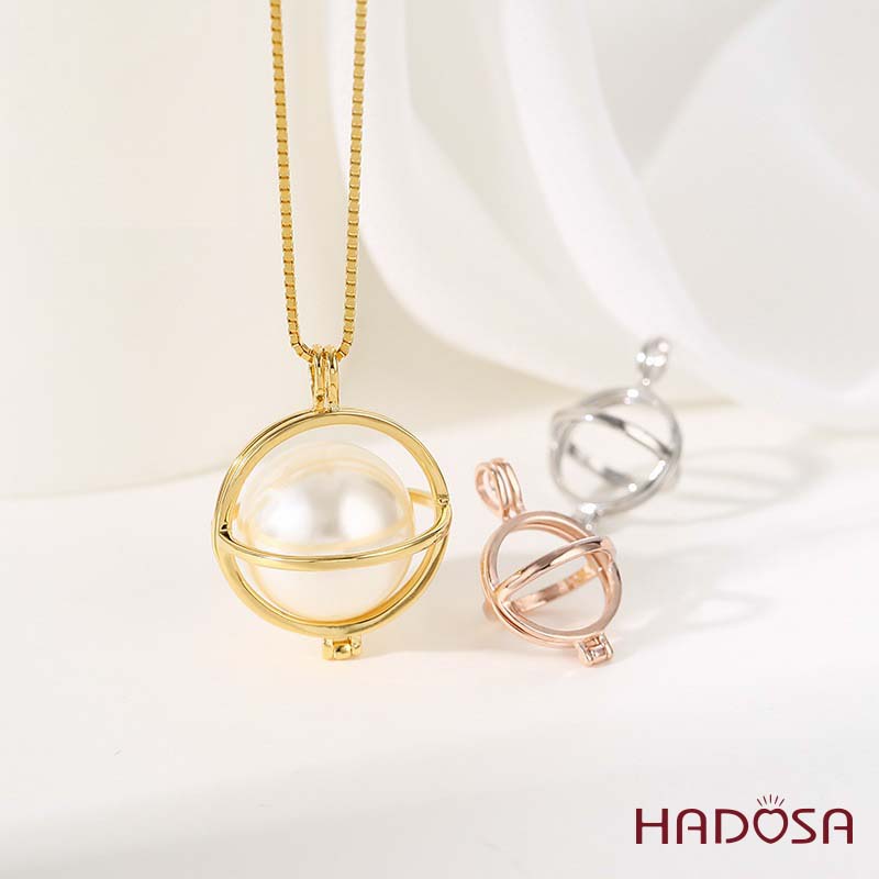 Khoen móc bạc mặt dây chuyền hình cầu 11mm