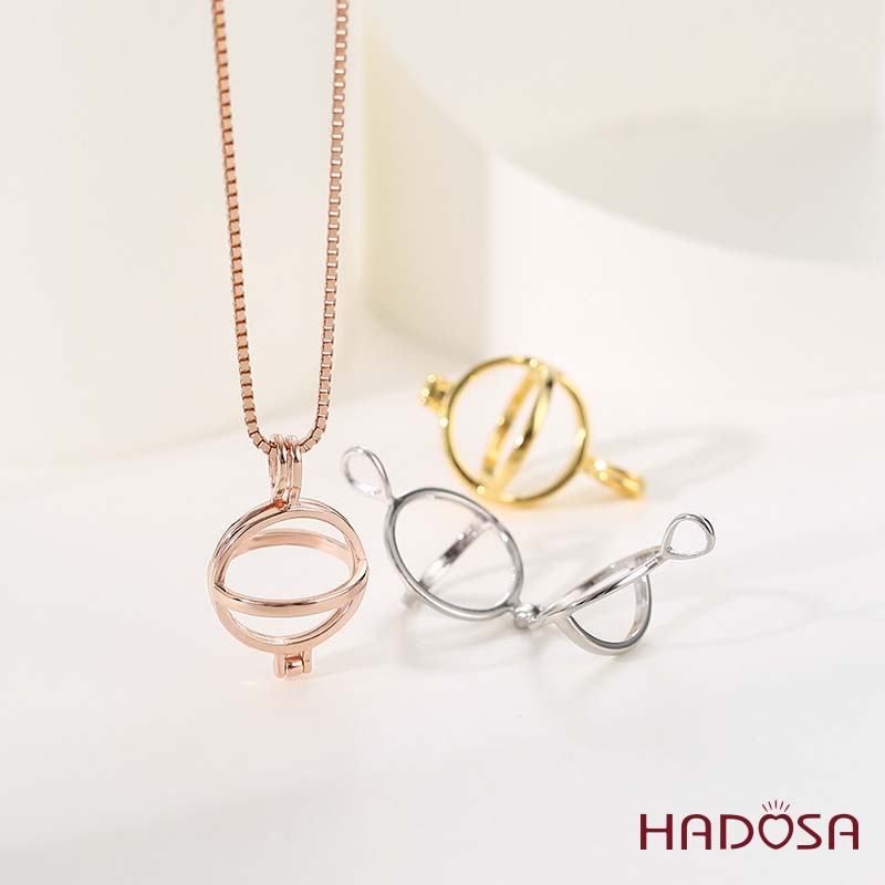 Khoen móc bạc mặt dây chuyền hình cầu 11mm