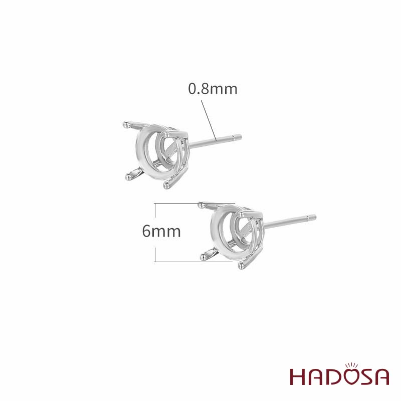 Đế chốt bông tai bạc 6mm