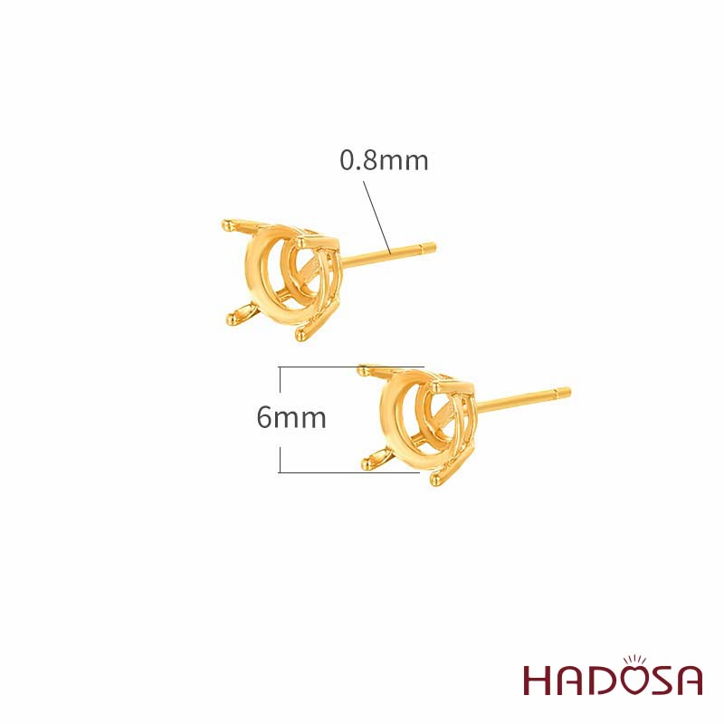 Đế chốt bông tai bạc 6mm