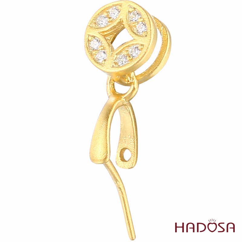 Khoen bạc mạ vàng mặt dây chuyền kim tiền