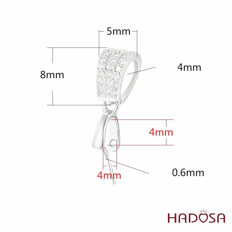 Khoen bạc mặt dây chuyền lỗ xỏ 4mm