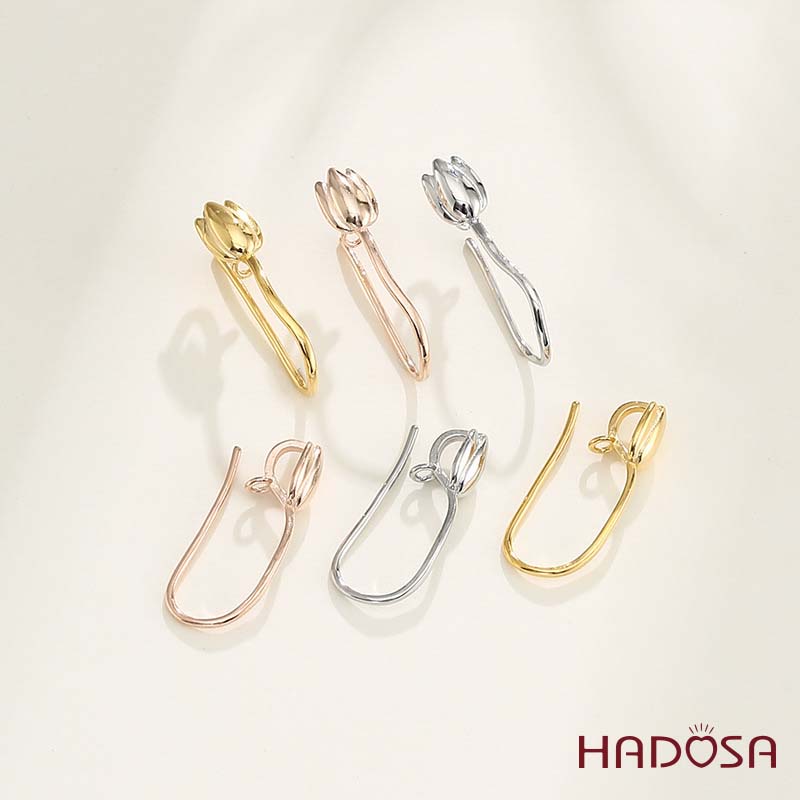 Khoen móc bạc nụ hoa đồng điếu 13mm