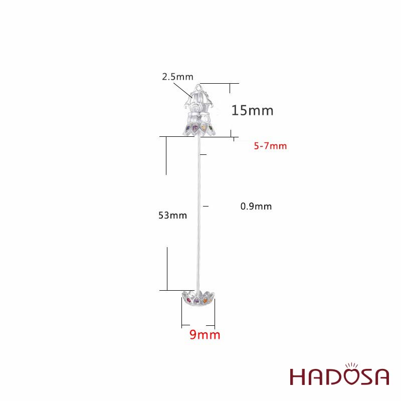 Chùy bạc mặt dây chuyền lu thống 53mm