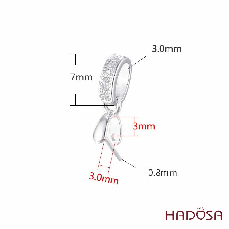 Khoen bạc mặt dây chuyền lỗ xỏ 3mm