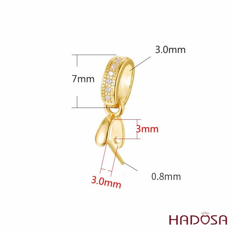 Khoen bạc mặt dây chuyền lỗ xỏ 3mm