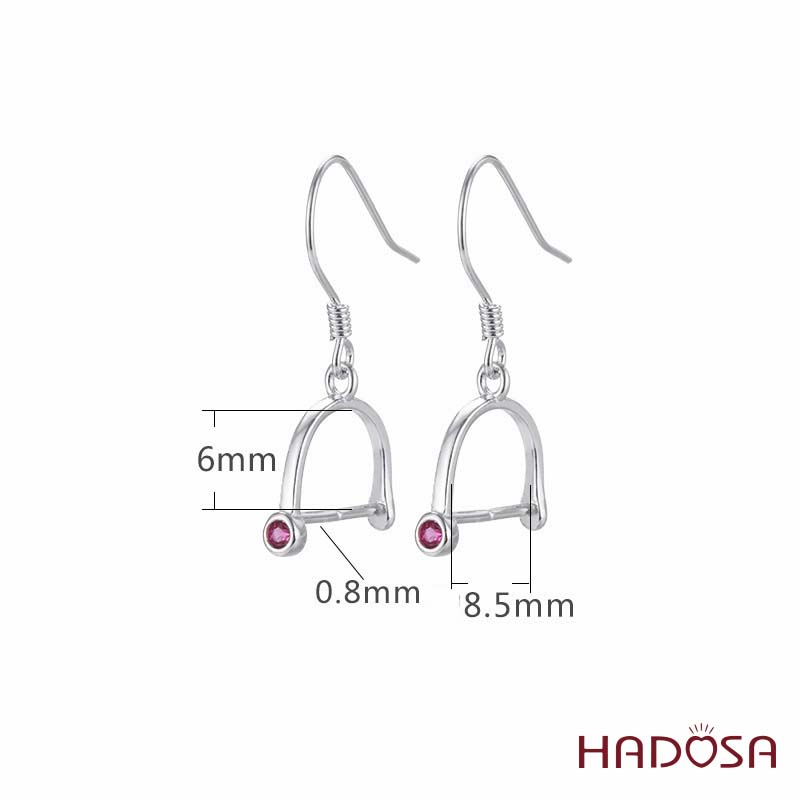 Móc bông tai bạc 8mm