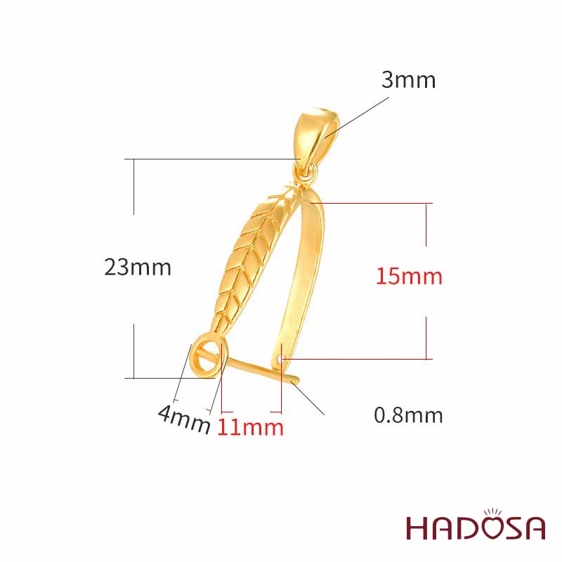 Khoen móc bạc lá cọ đồng điếu 15mm