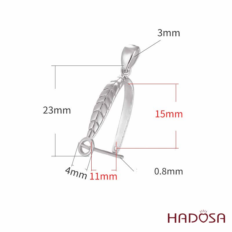 Khoen móc bạc lá cọ đồng điếu 15mm