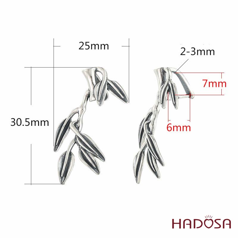 Khoen móc bạc mặt dây chuyền giọt nước 30mm