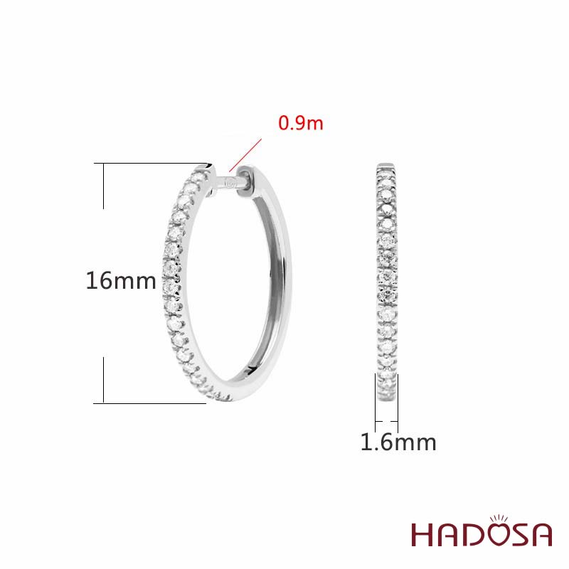 Khoen bông tai bạc 16mm